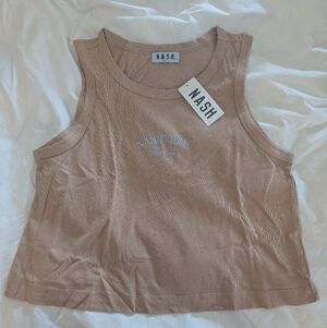 Nashville Tan Sleeveless Crop Top Women's Small